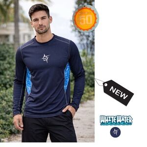 NWT White Water Men’s Technoflex Performance Shirt w/UV50 Sun Protection